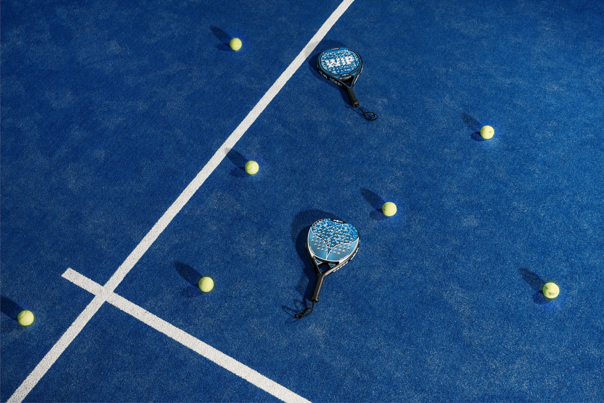 Padel court with players